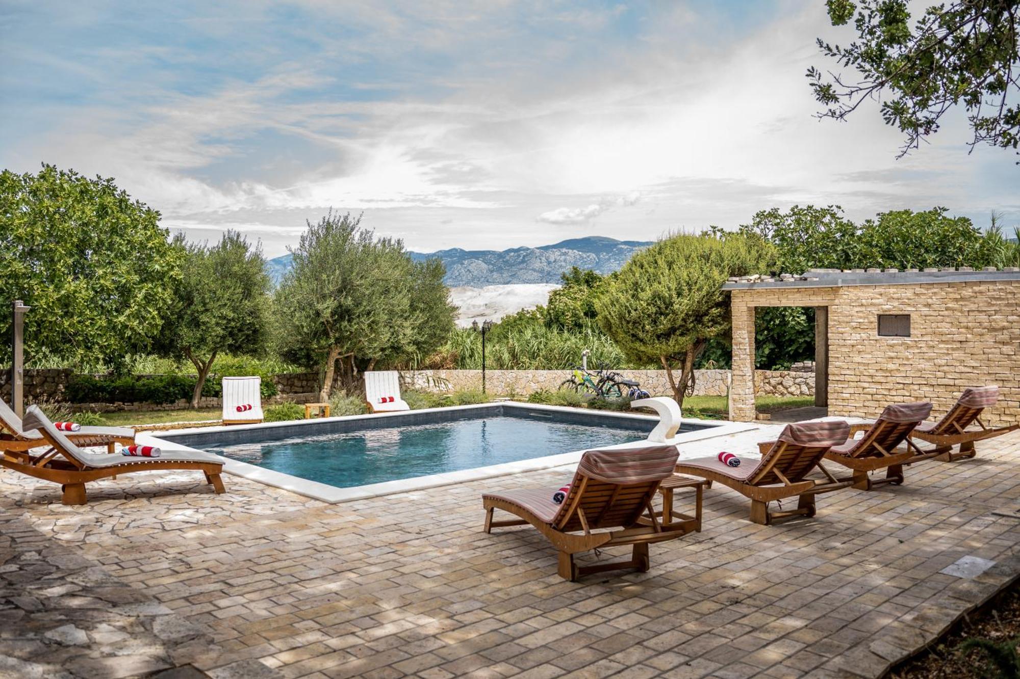 Villa Pag Dubrava Relax With Pool Bosana Exterior photo